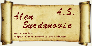 Alen Surdanović vizit kartica
